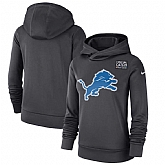 Women Detroit Lions Anthracite Nike Crucial Catch Performance Hoodie